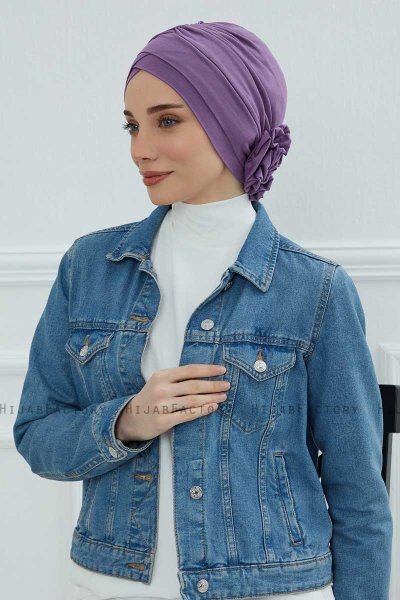 Elisabeth - Turban En Coton Violet