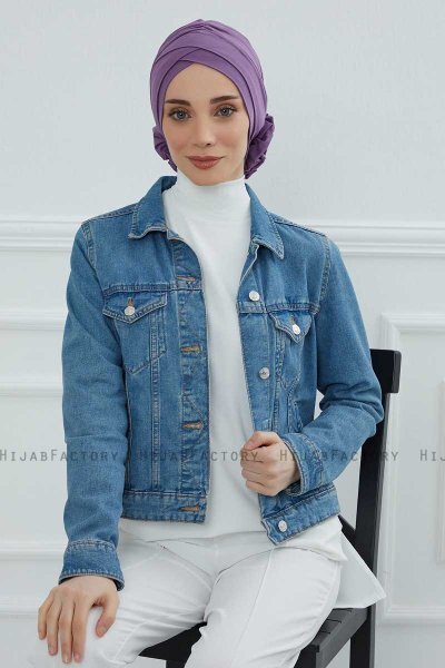 Elisabeth - Turban En Coton Violet