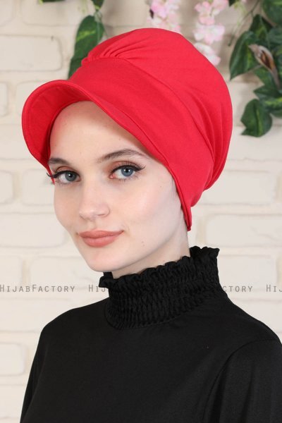 Sandra - Turban En Coton Rouge - Ayse Turban