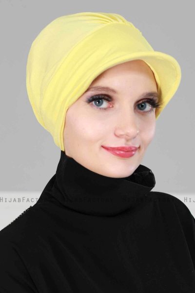 Sandra - Turban En Coton Jaune - Ayse Turban