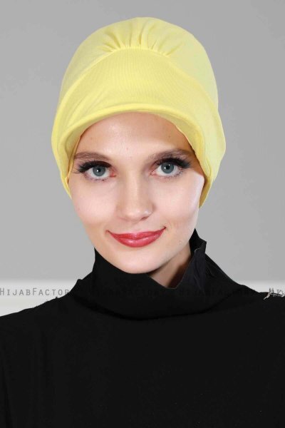 Sandra - Turban En Coton Jaune - Ayse Turban