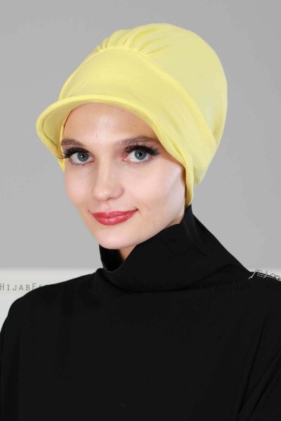 Sandra - Turban En Coton Jaune - Ayse Turban