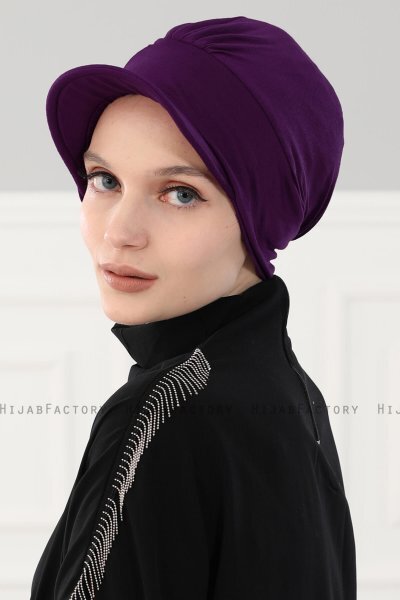 Sandra - Turban En Coton Violet - Ayse Turban