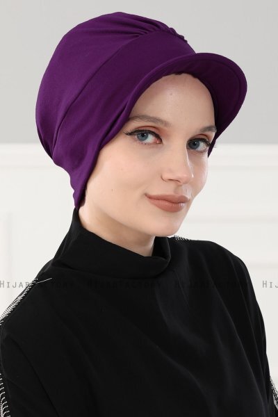 Sandra - Turban En Coton Violet - Ayse Turban