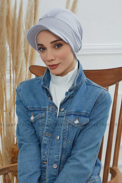Sandra - Turban En Coton Gris Clair
