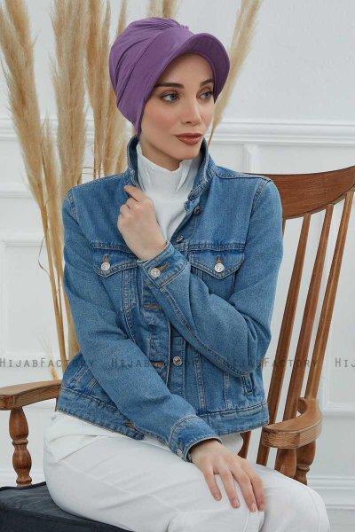 Sandra - Turban En Coton Violet