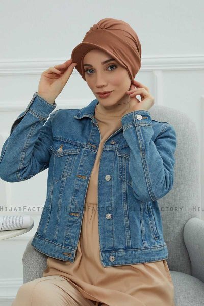 Sandra - Turban En Coton Caramel