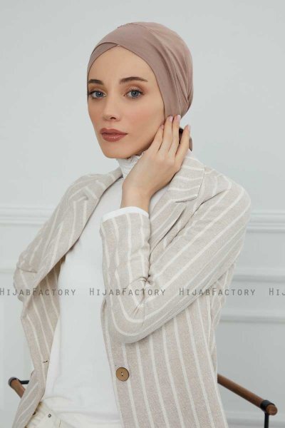 Ellie - Turban En Coton Taupe