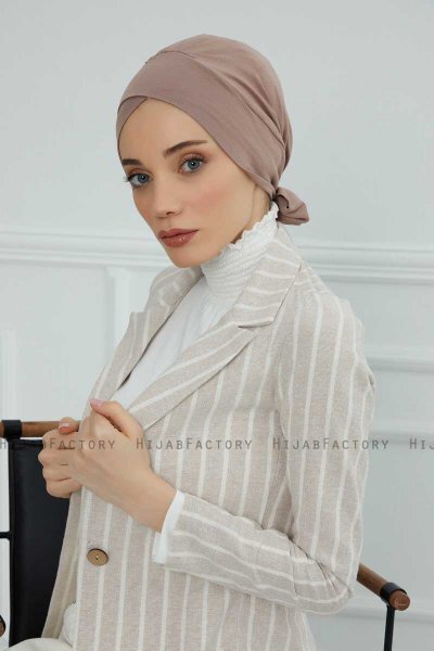 Ellie - Turban En Coton Taupe