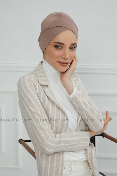 Ellie - Turban En Coton Taupe