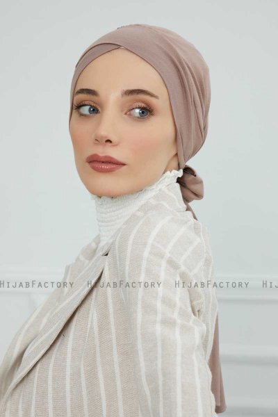 Ellie - Turban En Coton Taupe