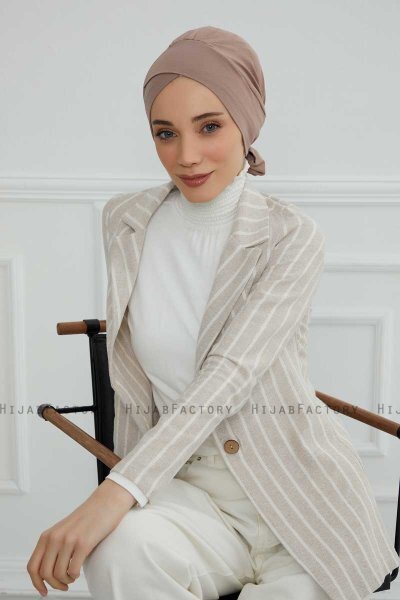Ellie - Turban En Coton Taupe
