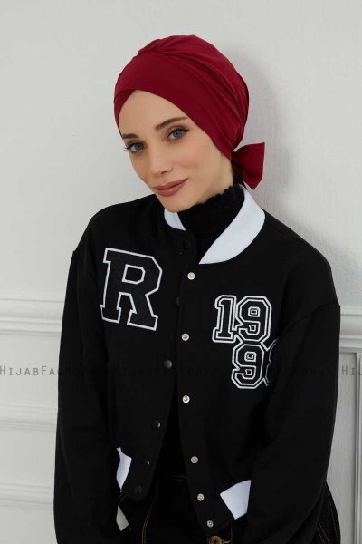 Ellie - Turban En Coton Bordeaux