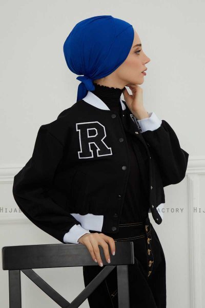 Ellie - Turban En Coton Bleu