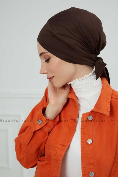 Ellie - Turban En Coton Marron