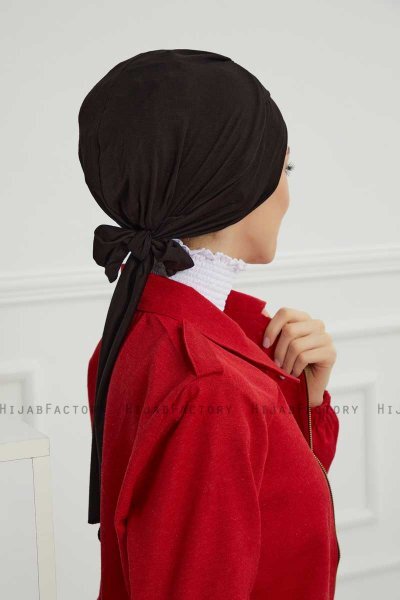 Ellie - Turban En Coton Noir