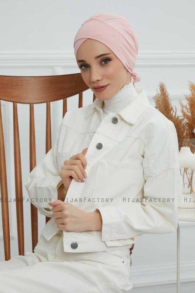 Ellie - Turban En Coton Vieux Rose