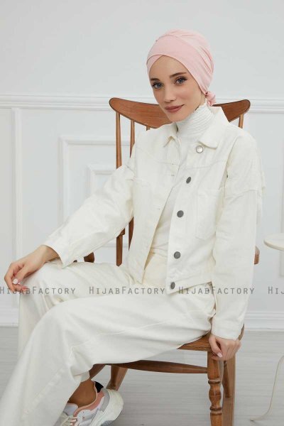 Ellie - Turban En Coton Vieux Rose