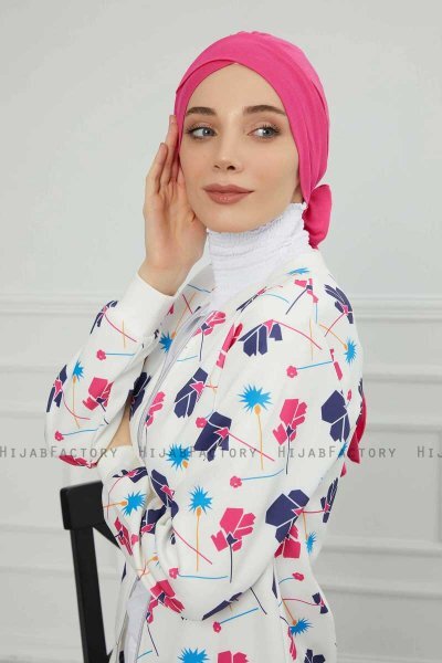 Ellie - Turban En Coton Fuchsia