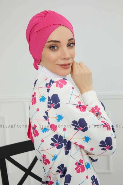 Ellie - Turban En Coton Fuchsia