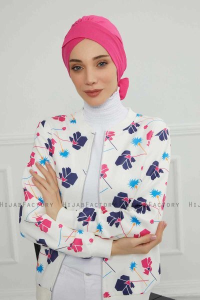 Ellie - Turban En Coton Fuchsia
