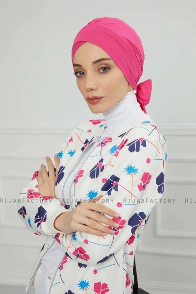 Ellie - Turban En Coton Fuchsia