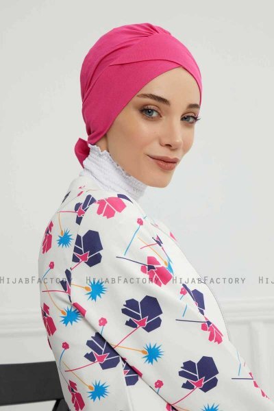 Ellie - Turban En Coton Fuchsia
