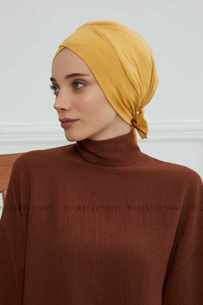 Ellie - Turban En Coton Moutarde