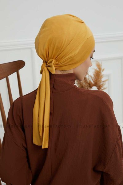 Ellie - Turban En Coton Moutarde