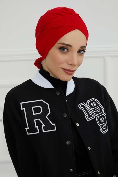 Ellie - Turban En Coton Rouge