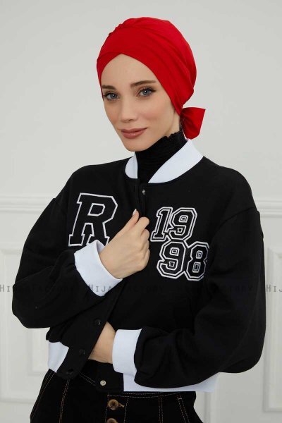 Ellie - Turban En Coton Rouge