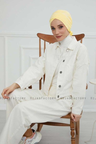 Ellie - Turban En Coton Jaune