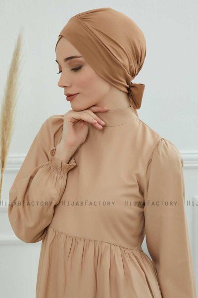 Ellie - Turban En Coton Marron Clair