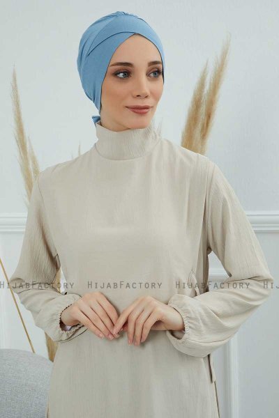 Ellie - Turban En Coton Sky Blue