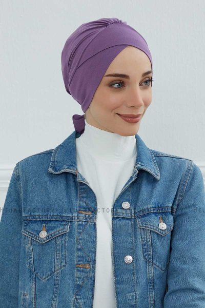 Ellie - Turban En Coton Violet
