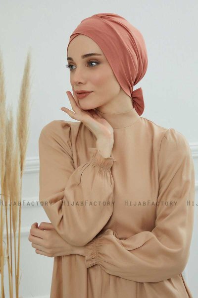 Ellie - Turban En Coton Saumon
