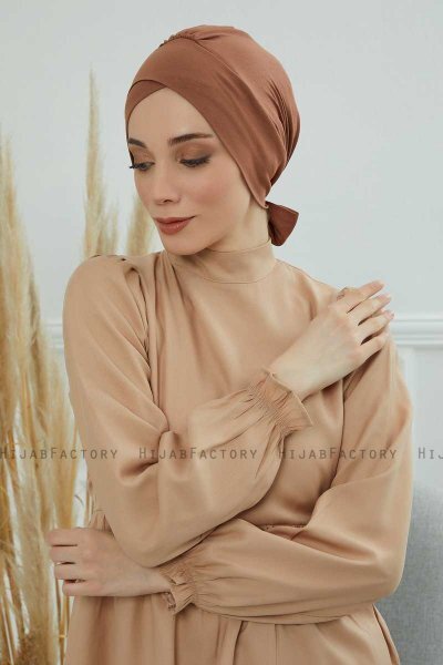 Ellie - Turban En Coton Caramel
