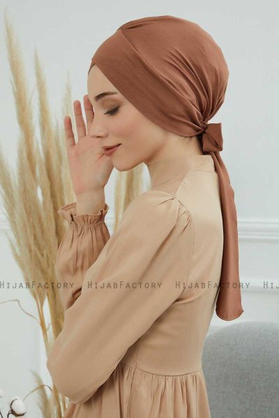 Ellie - Turban En Coton Caramel