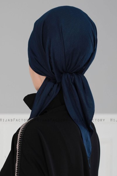 Felicia - Turban En Coton Bleu Marin