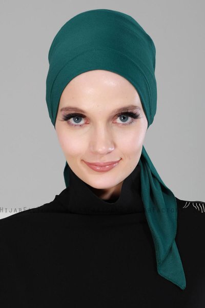 Felicia - Turban En Coton Vert Foncé