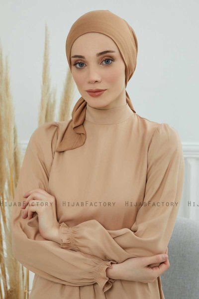 Felicia - Turban En Coton Marron Clair