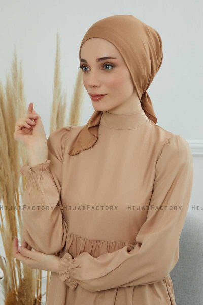 Felicia - Turban En Coton Marron Clair