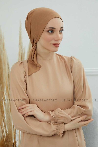 Felicia - Turban En Coton Marron Clair