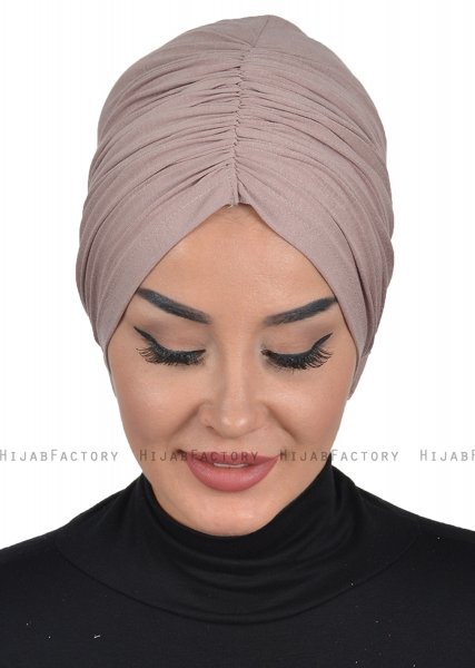 Kerstin - Turban En Coton Taupe - Ayse Turban