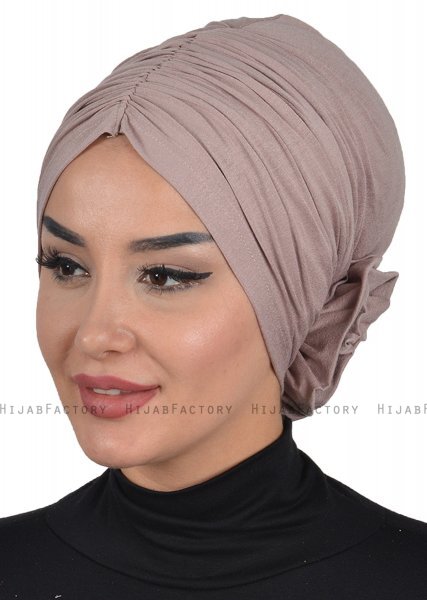 Kerstin - Turban En Coton Taupe - Ayse Turban
