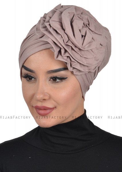Kerstin - Turban En Coton Taupe - Ayse Turban
