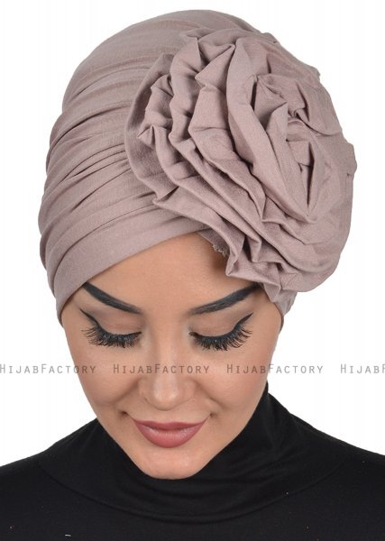 Kerstin - Turban En Coton Taupe - Ayse Turban