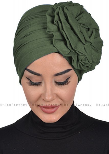 Kerstin - Turban En Coton Kaki - Ayse Turban