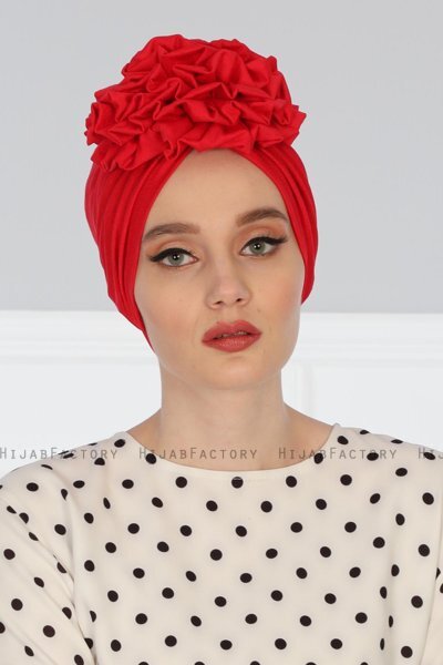 Kerstin - Turban En Coton Rouge - Ayse Turban