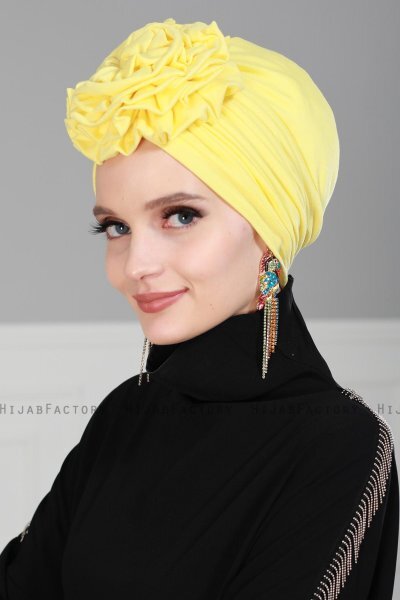 Kerstin - Turban En Coton Jaune - Ayse Turban